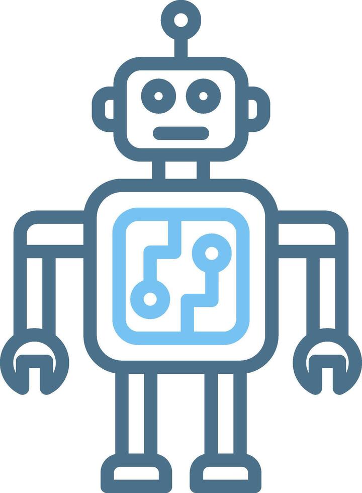 Robot Line Two Colour Icon Design vector