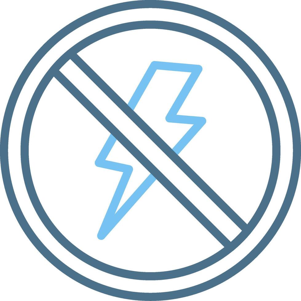Thunder Line Two Colour Icon Design vector