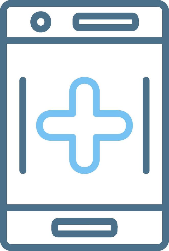 Phone Line Two Colour Icon Design vector