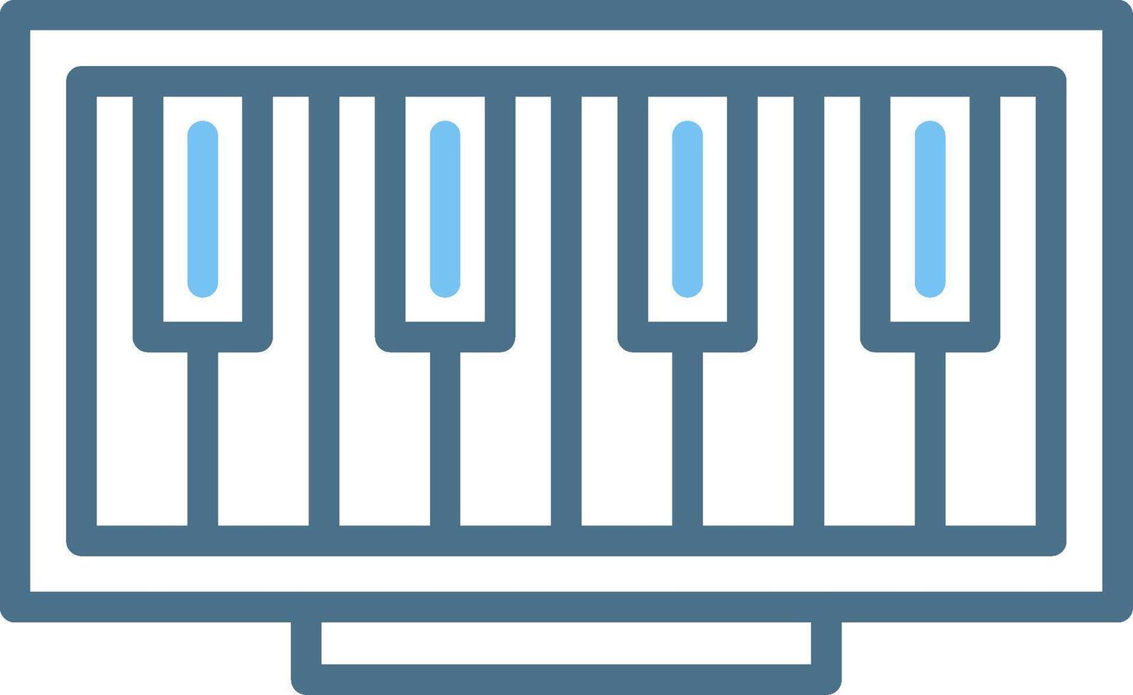 Piano Line Two Colour Icon Design vector