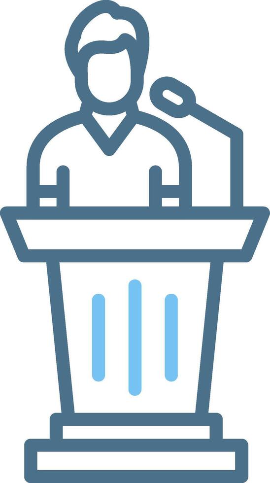 Podium Line Two Colour Icon Design vector