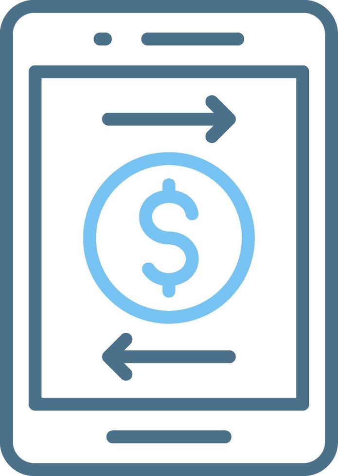 Mobile Monetizing Line Two Colour Icon Design vector