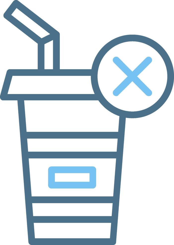 Plastic Cup Line Two Colour Icon Design vector
