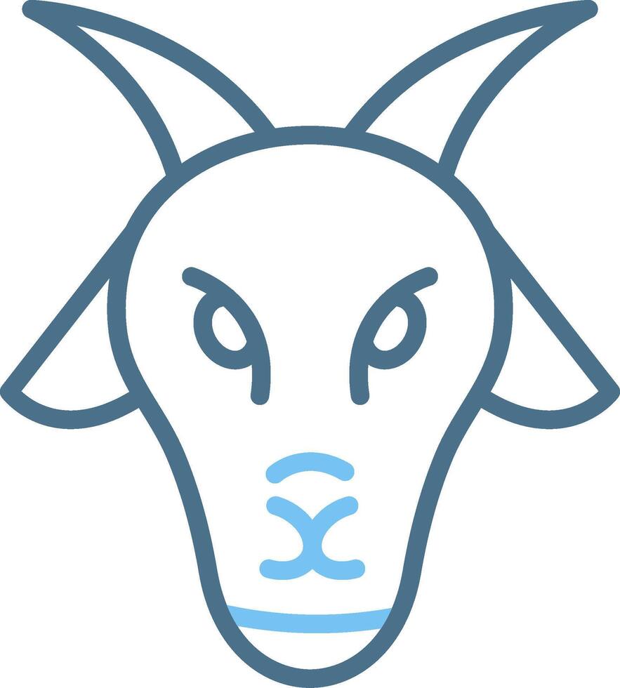 Goat Line Two Colour Icon Design vector