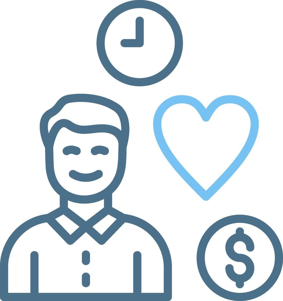 Lifestyle Line Two Colour Icon Design vector