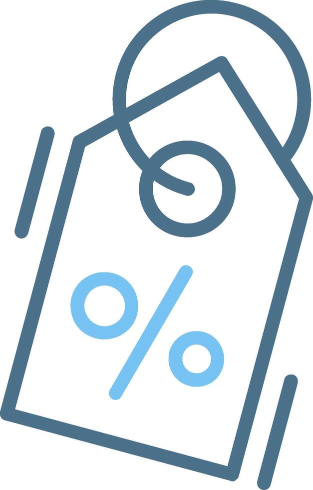 Discount Line Two Colour Icon Design vector