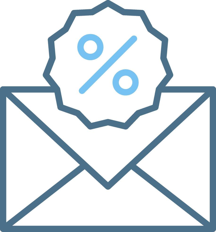 Email Line Two Colour Icon Design vector