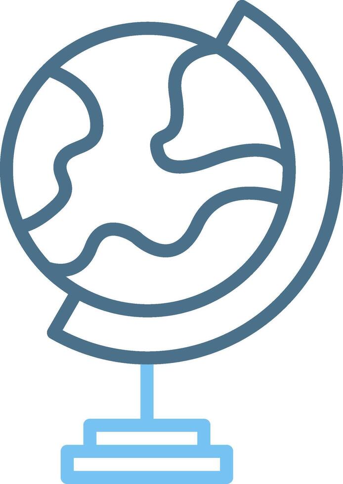 Earth Globe Line Two Colour Icon Design vector