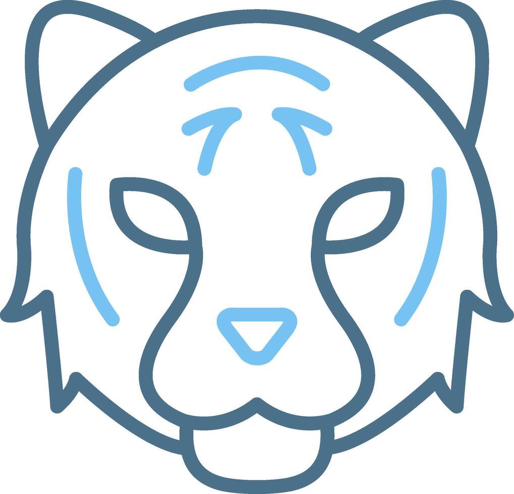 Tiger Line Two Colour Icon Design vector