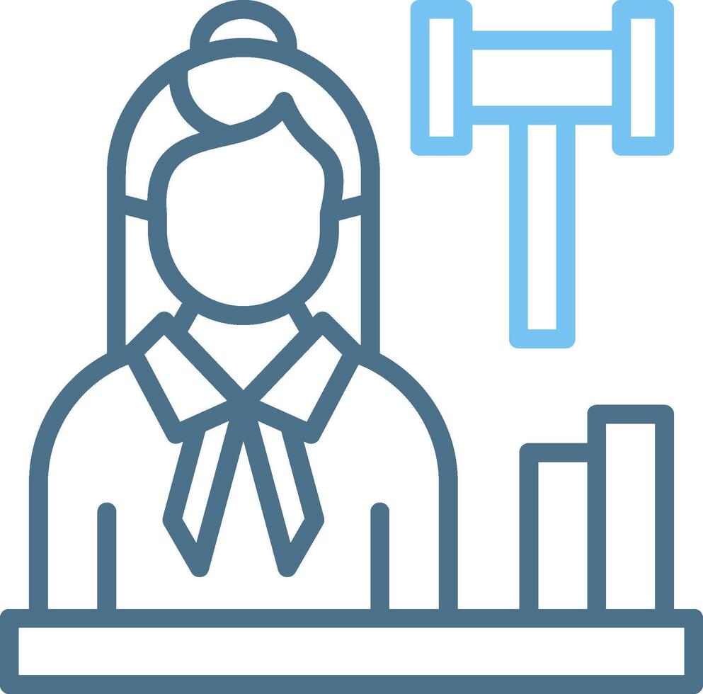 Advocate Line Two Colour Icon Design vector