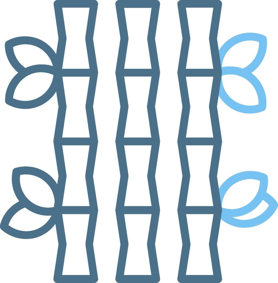 Bamboo Line Two Colour Icon Design vector