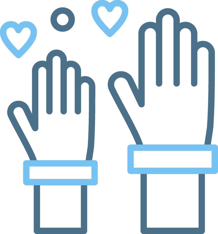 Raise hand Line Two Colour Icon Design vector