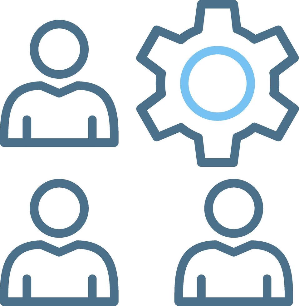 Team Management Line Two Colour Icon Design vector