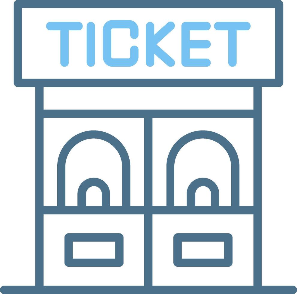 Ticket Office Line Two Colour Icon Design vector