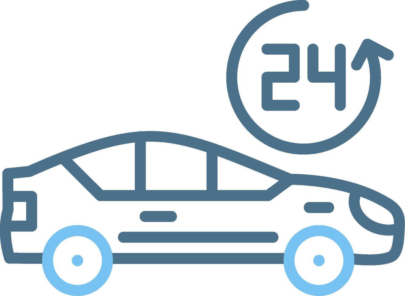 24 Hours Line Two Colour Icon Design vector