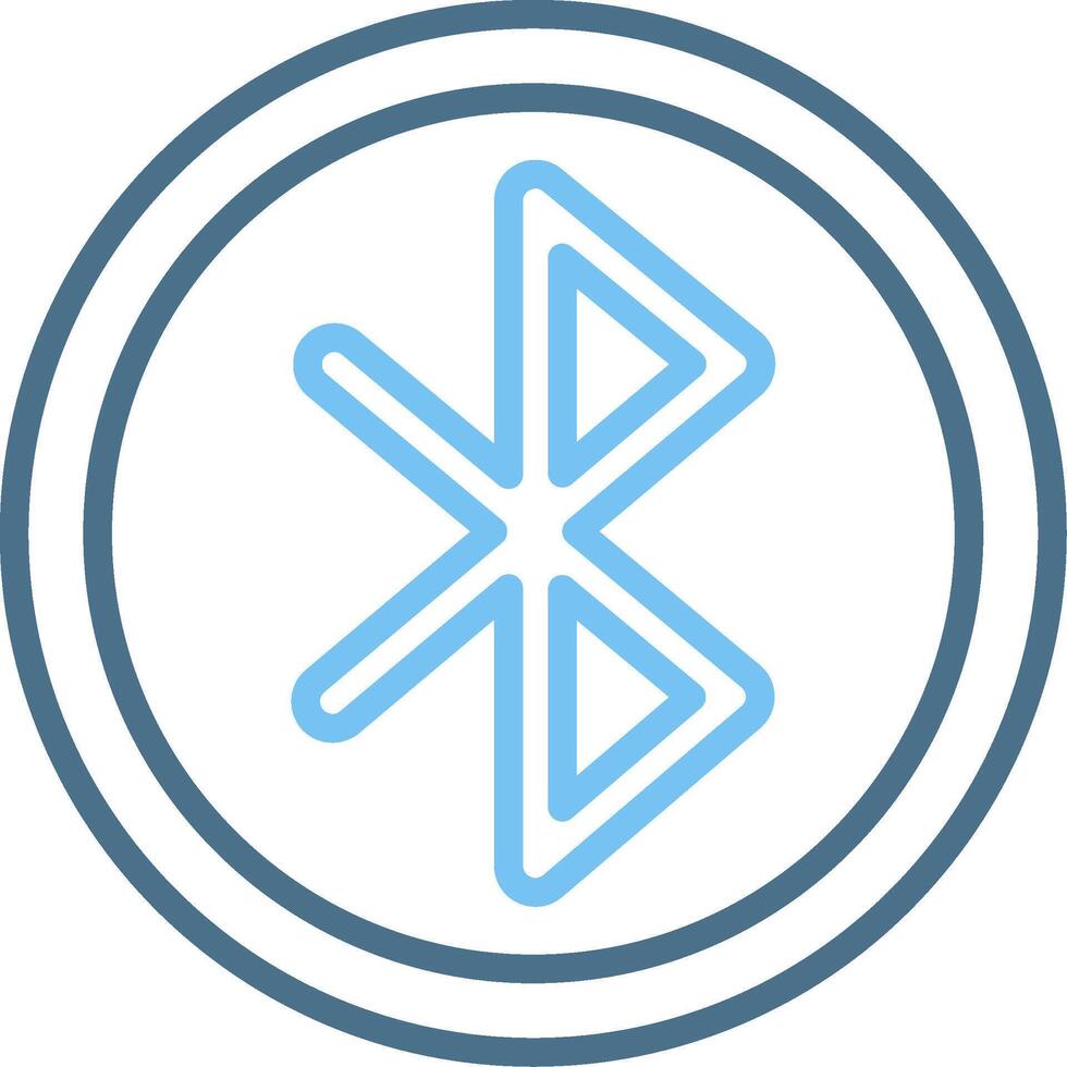 Bluetooth Line Two Colour Icon Design vector