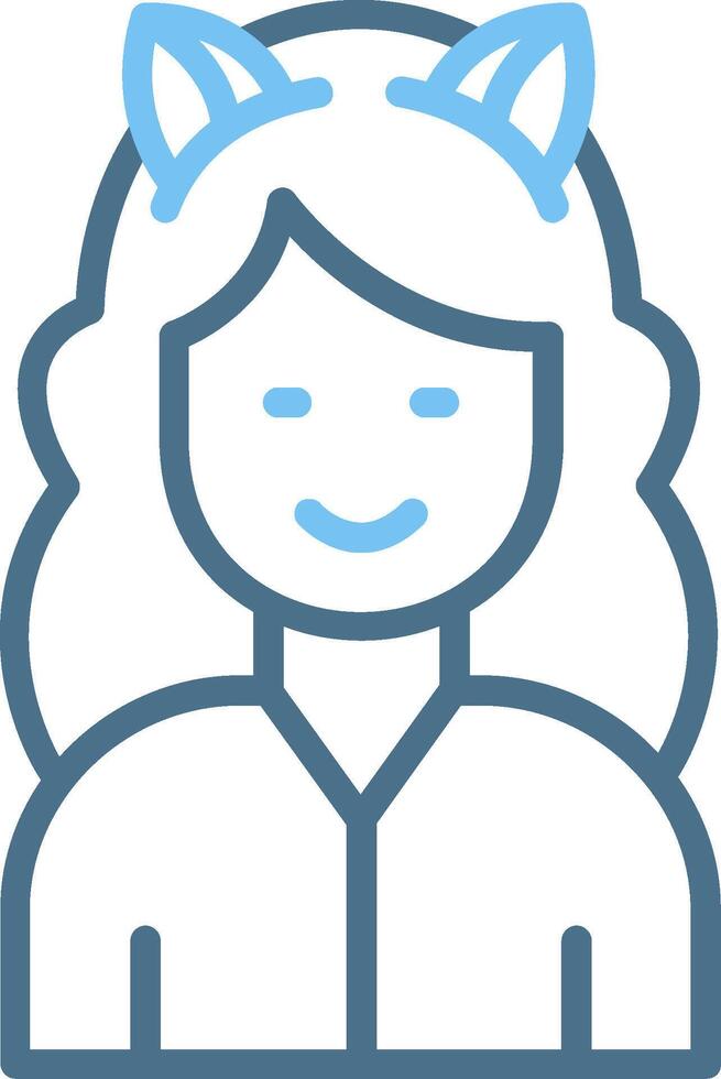 Cat Ears Line Two Colour Icon Design vector