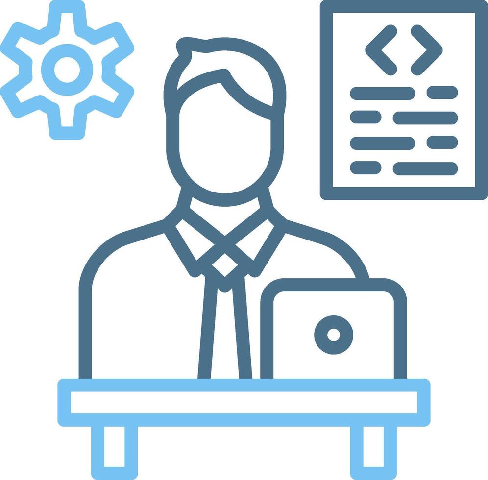 Software Developer Line Two Colour Icon Design vector