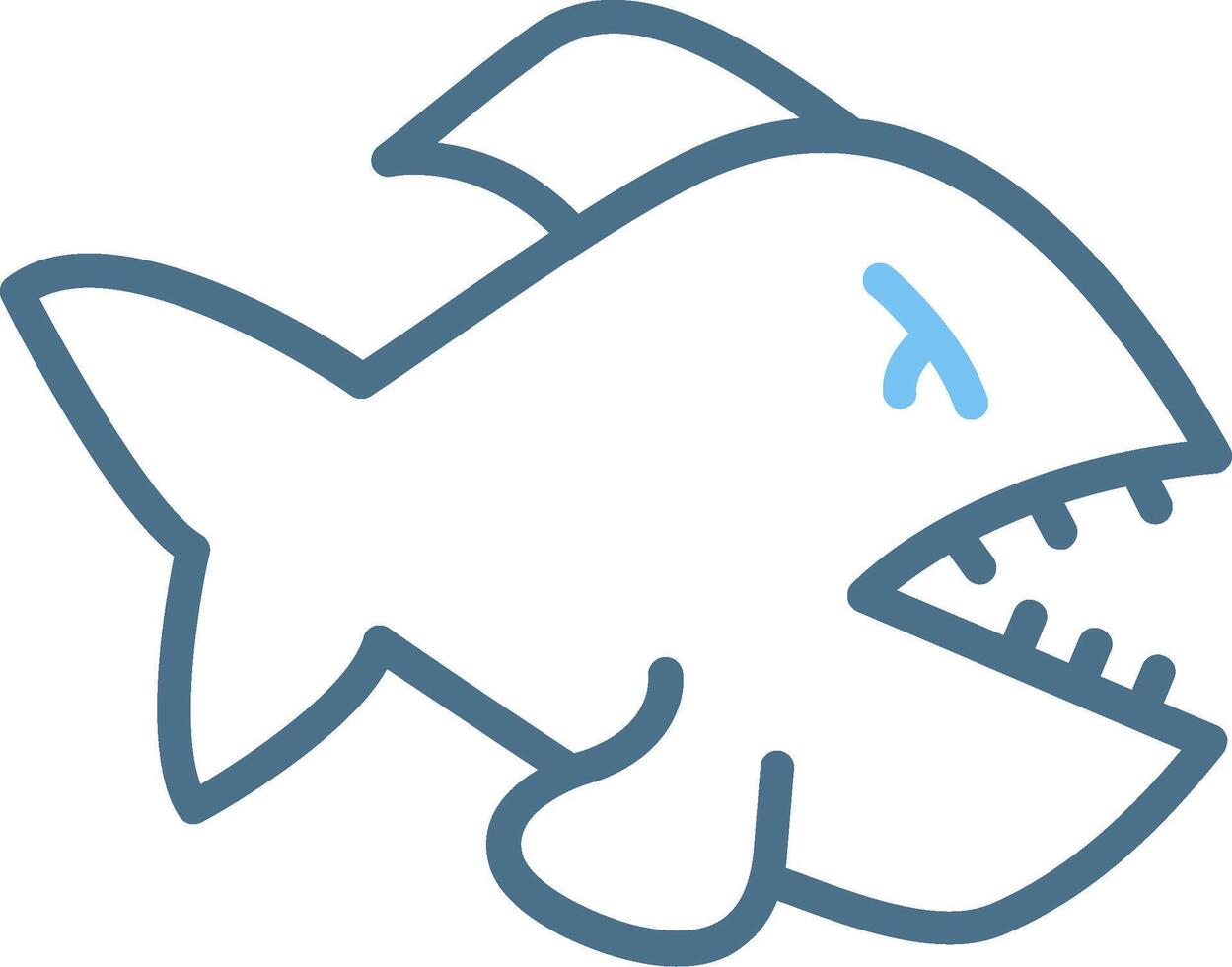 Piranha Line Two Colour Icon Design vector