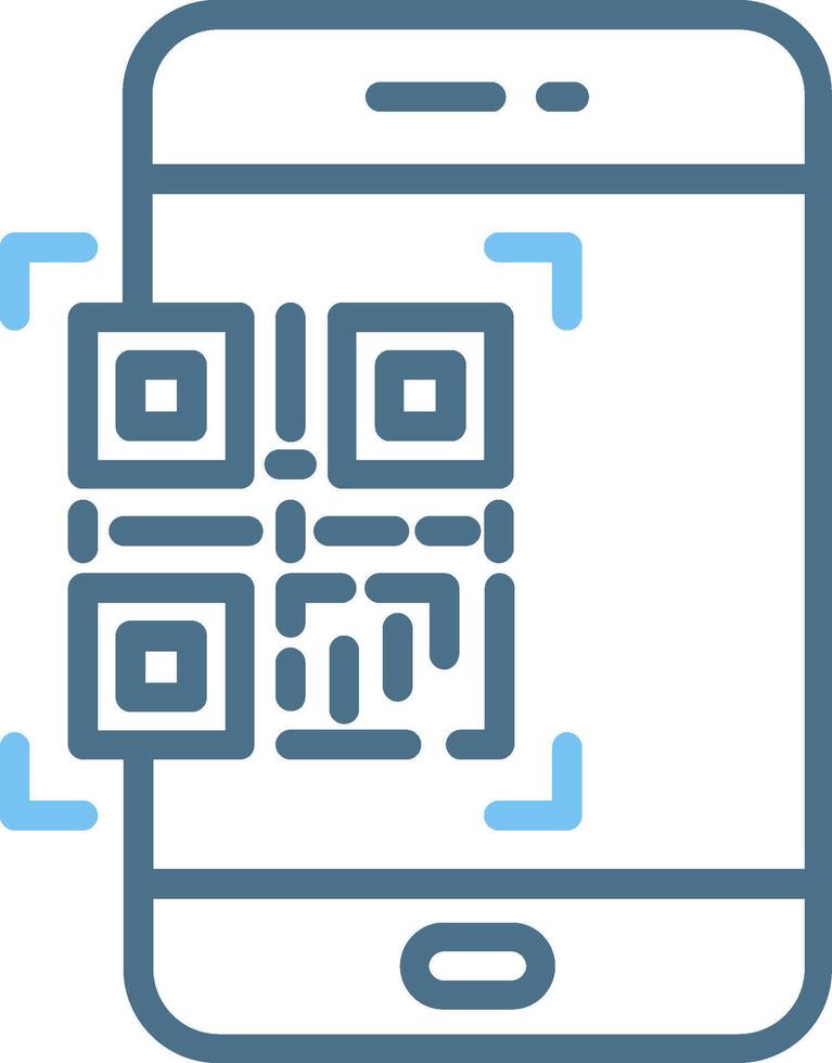 Qr Code Scan Line Two Colour Icon Design vector
