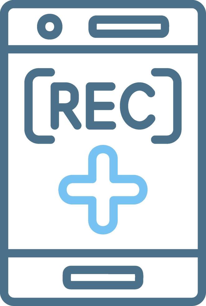 Record Line Two Colour Icon Design vector