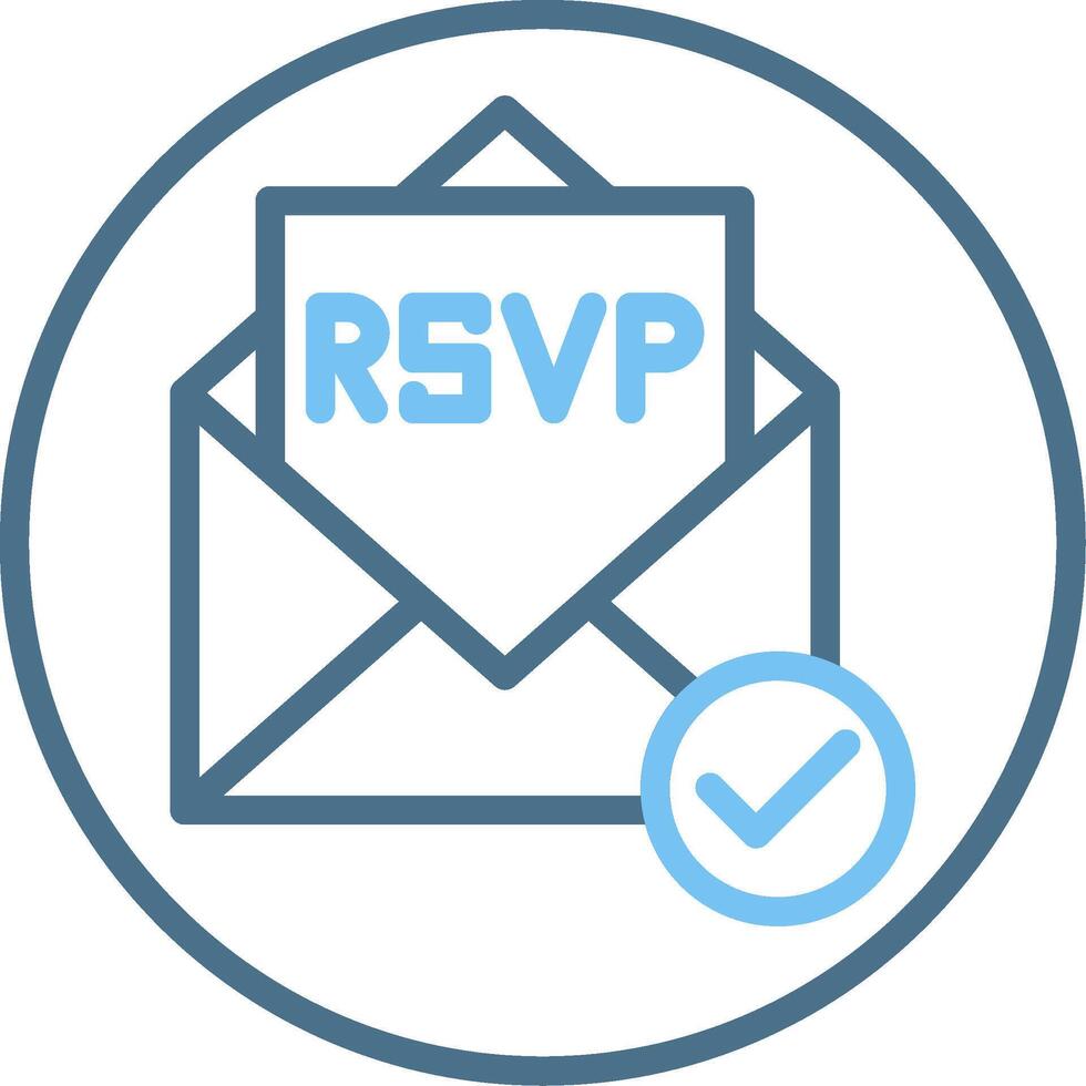 Rsvp Line Two Colour Icon Design vector