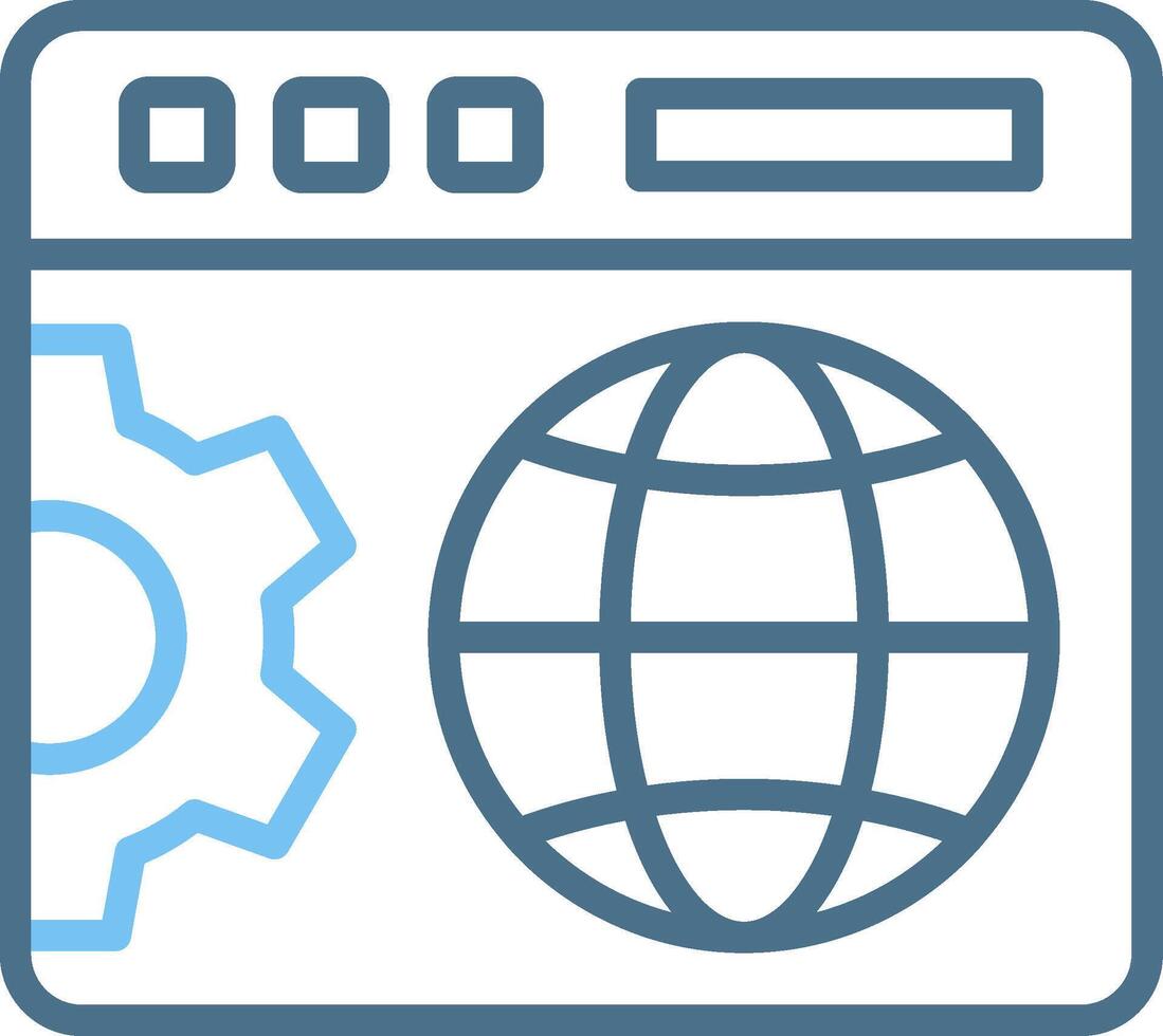 Web optimization Line Two Colour Icon Design vector