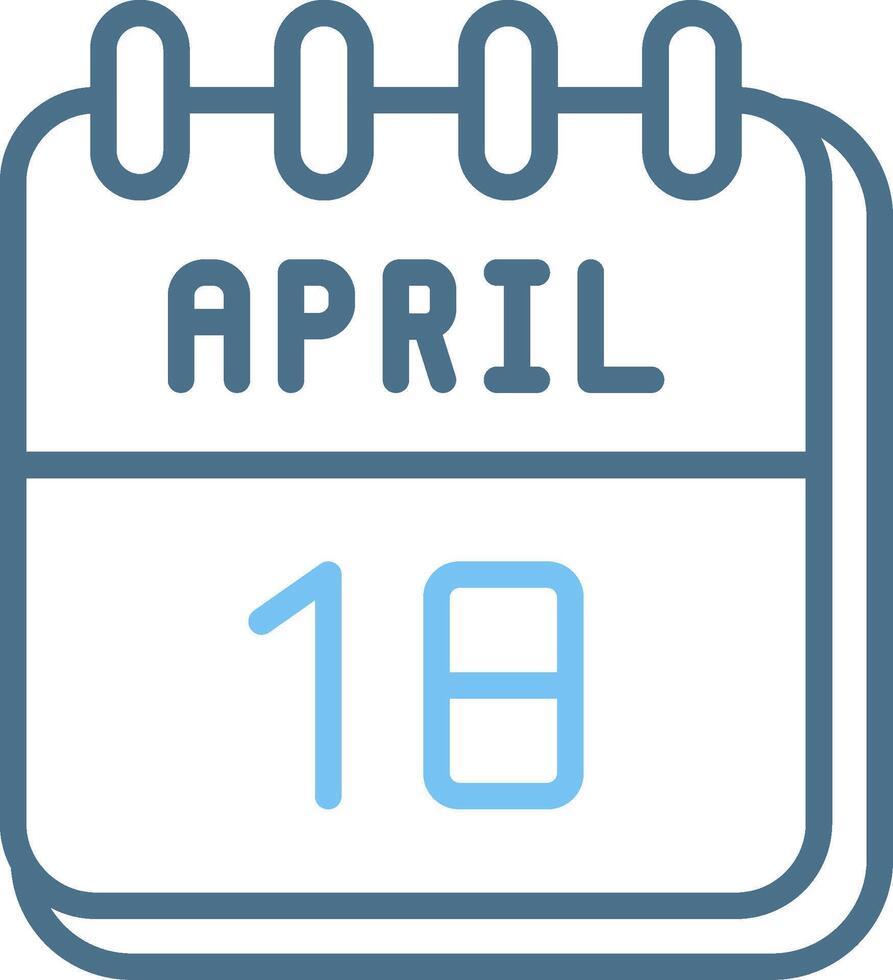 18 April Line Two Colour Icon Design vector