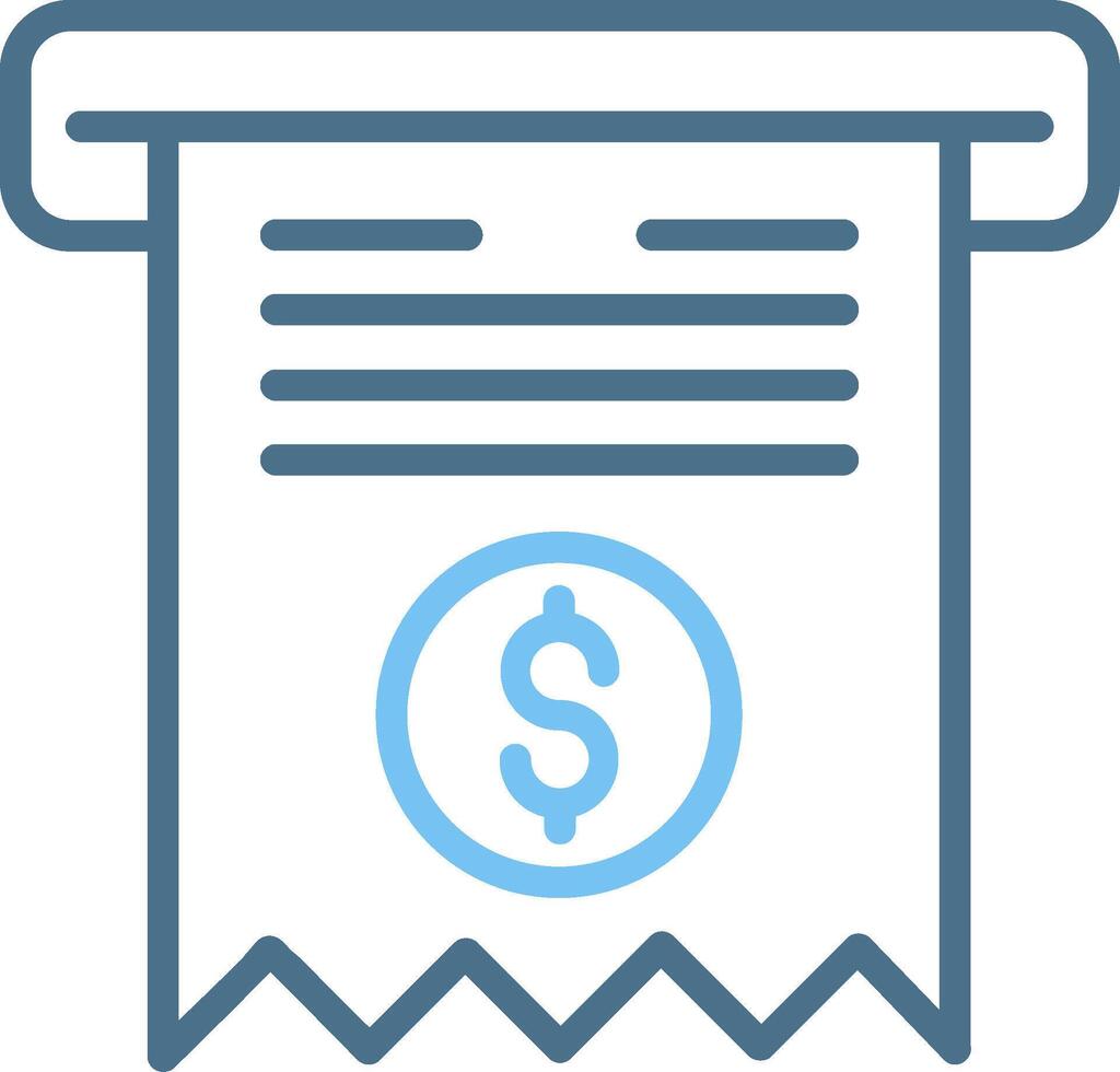 Bill Line Two Colour Icon Design vector