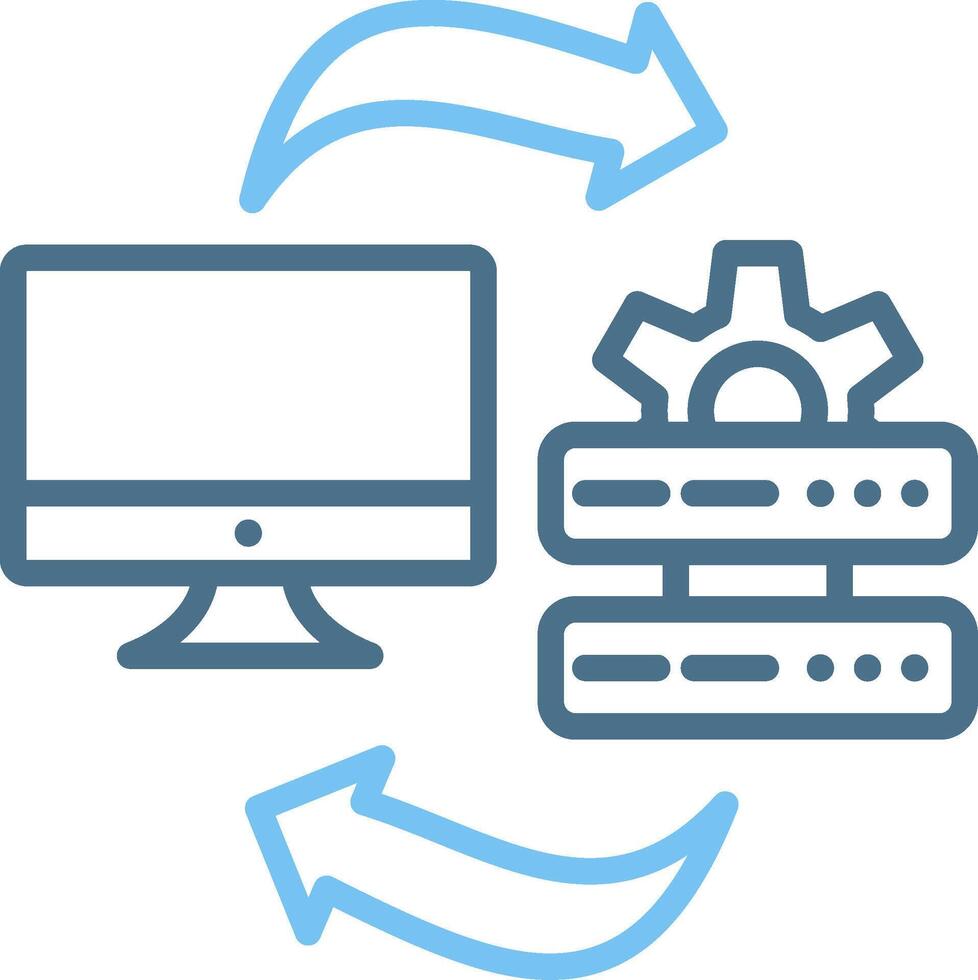 Data Transfer Line Two Colour Icon Design vector