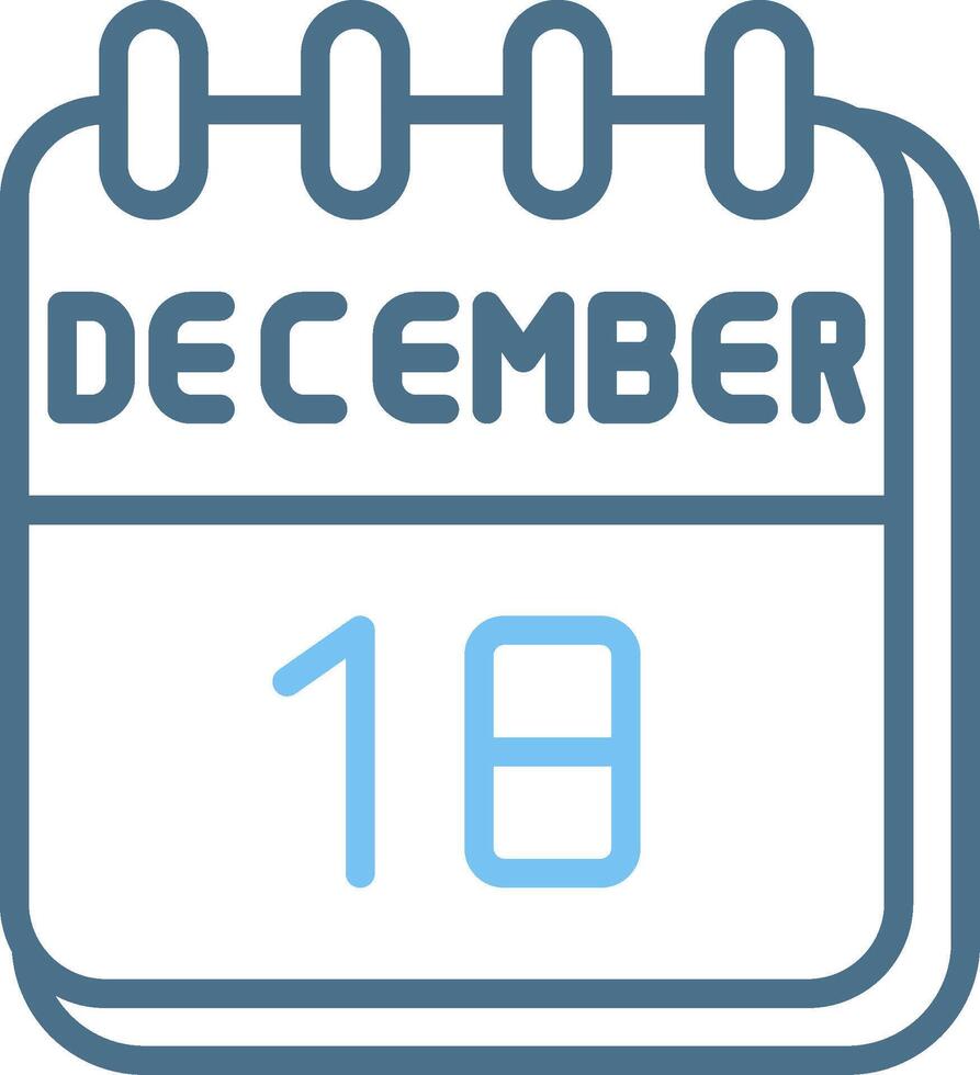18 December Line Two Colour Icon Design vector