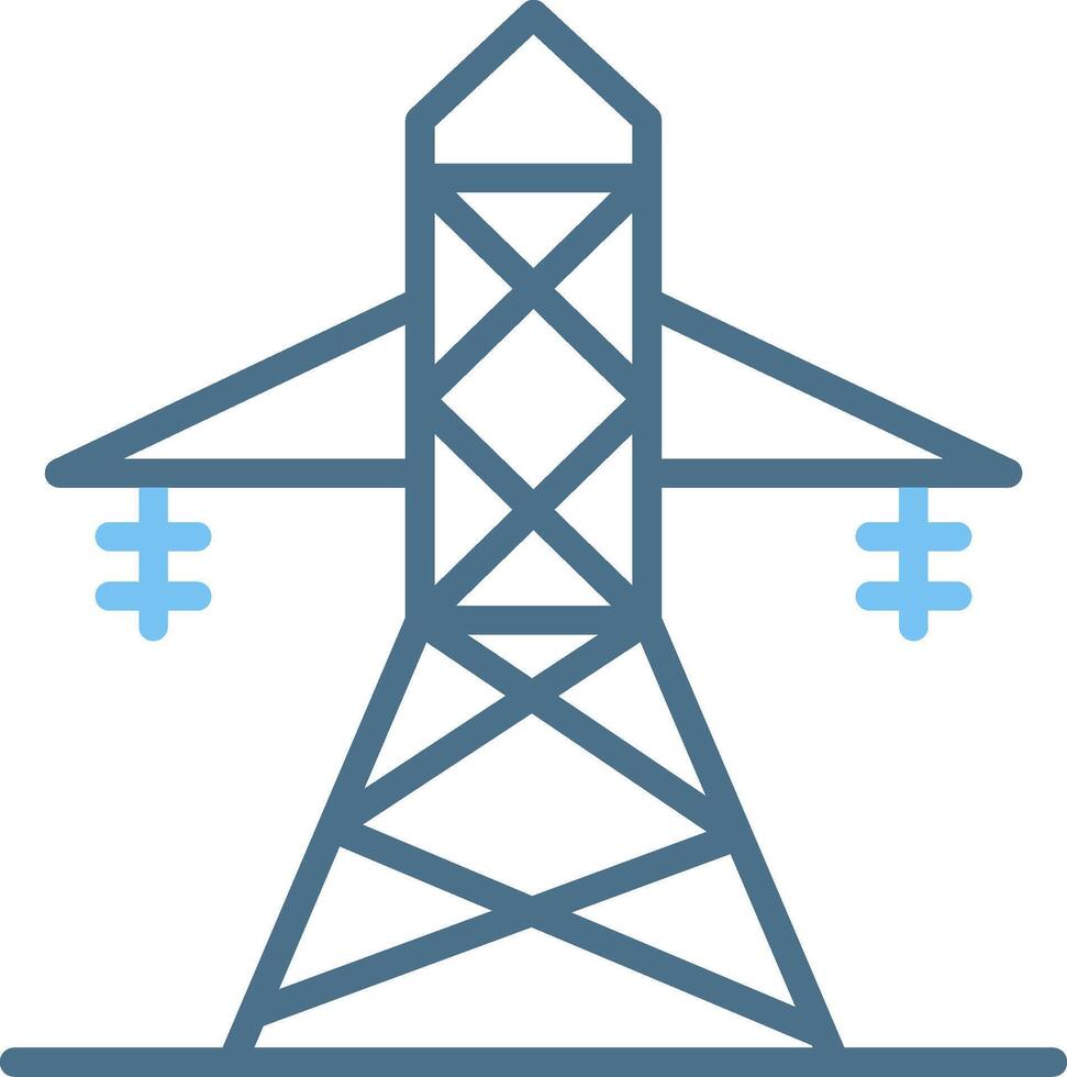 Electric Tower Line Two Colour Icon Design vector