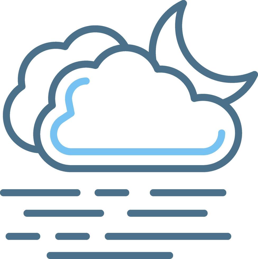 Fog Line Two Colour Icon Design vector