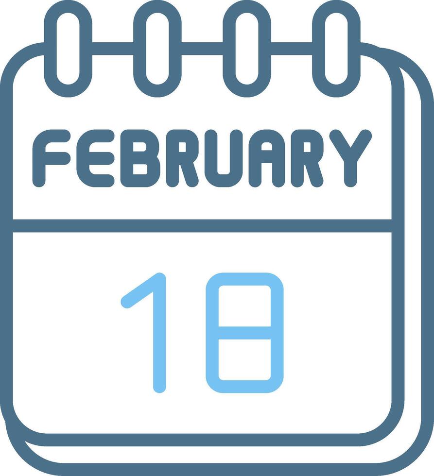 18 February Line Two Colour Icon Design vector