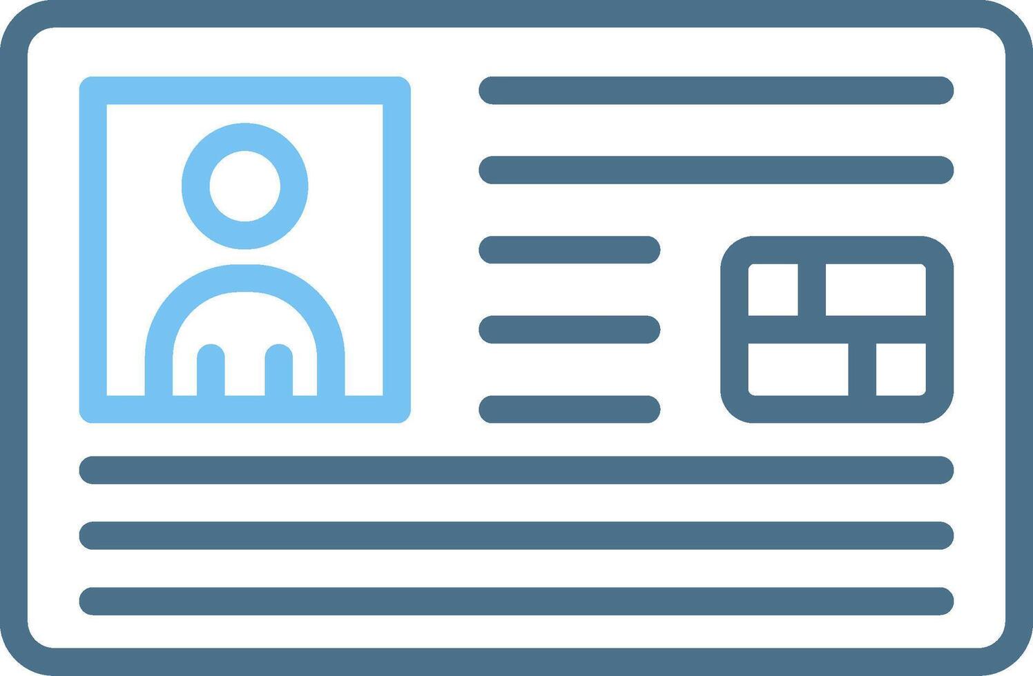 Id Card Line Two Colour Icon Design vector