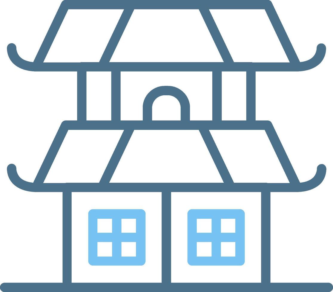 House Line Two Colour Icon Design vector