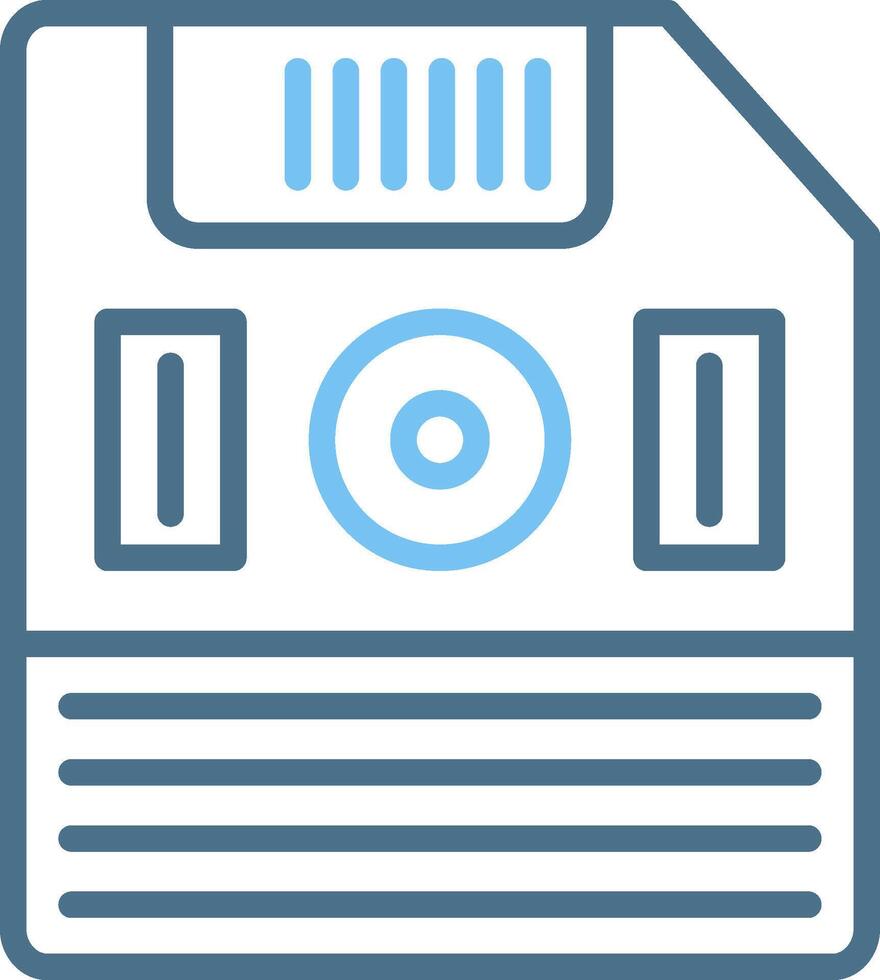 Floppy Disk Line Two Colour Icon Design vector