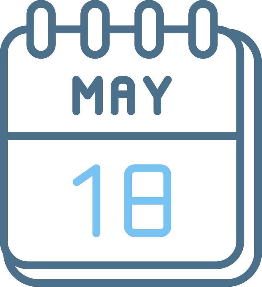 18 May Line Two Colour Icon Design vector
