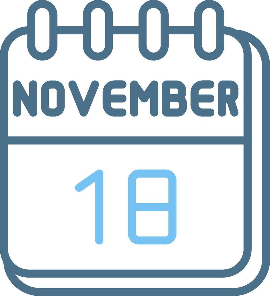 18 November Line Two Colour Icon Design vector