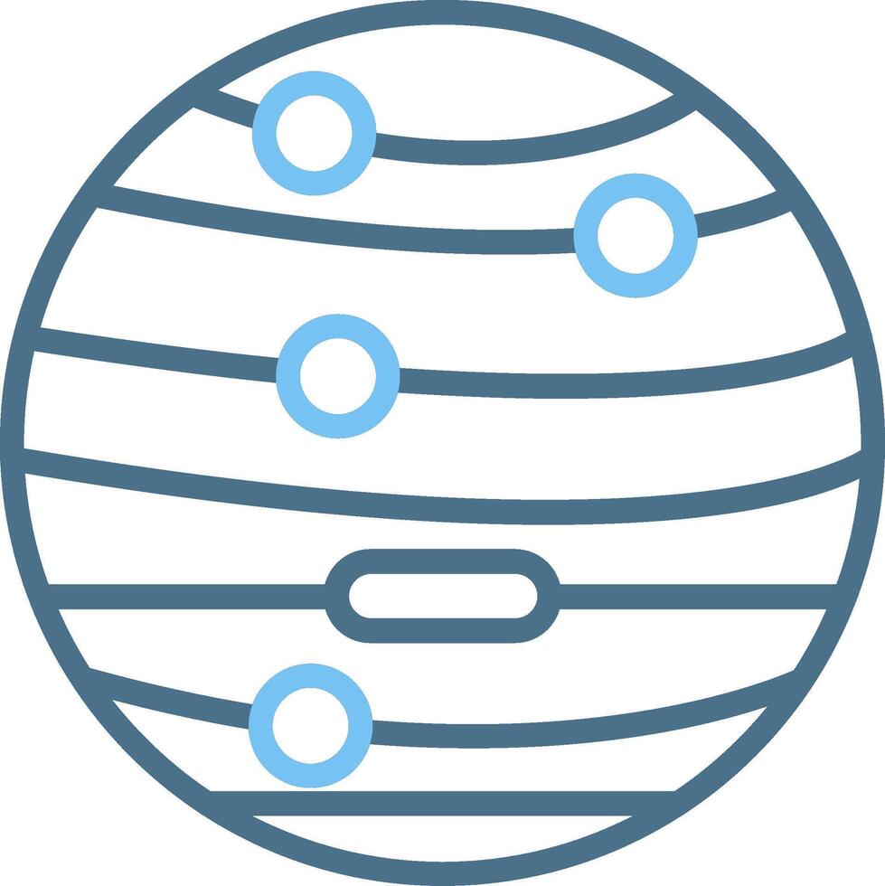 Jupiter Line Two Colour Icon Design vector