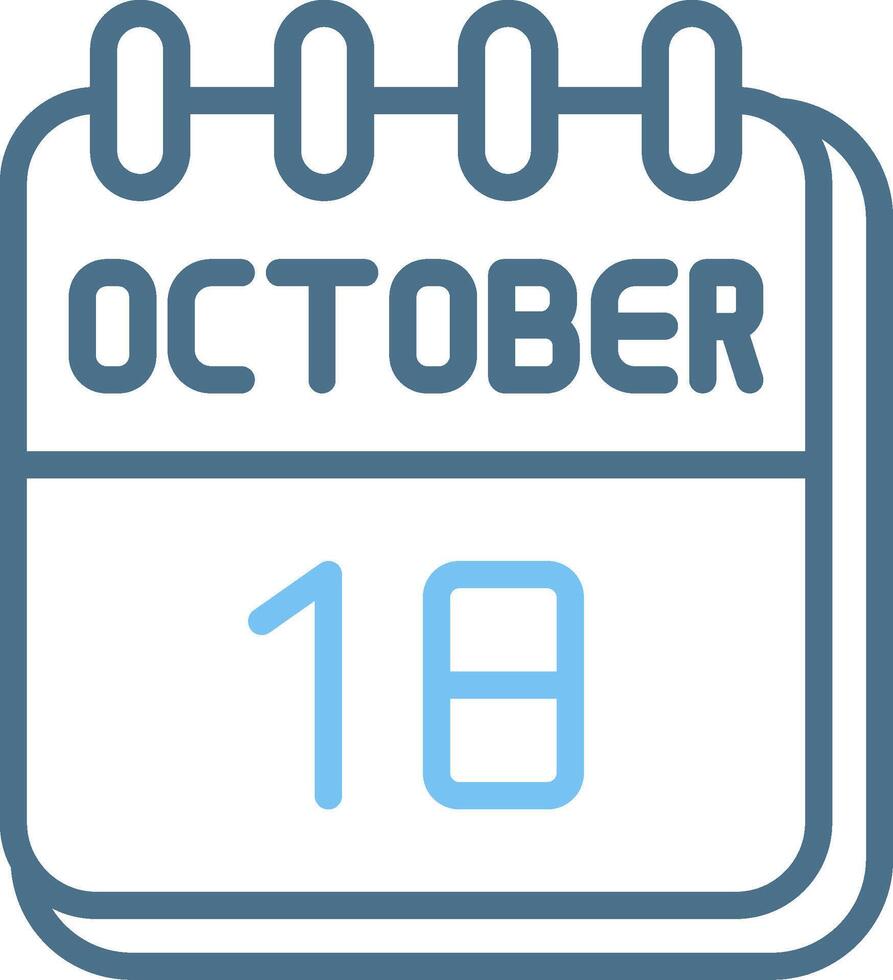 18 October Line Two Colour Icon Design vector
