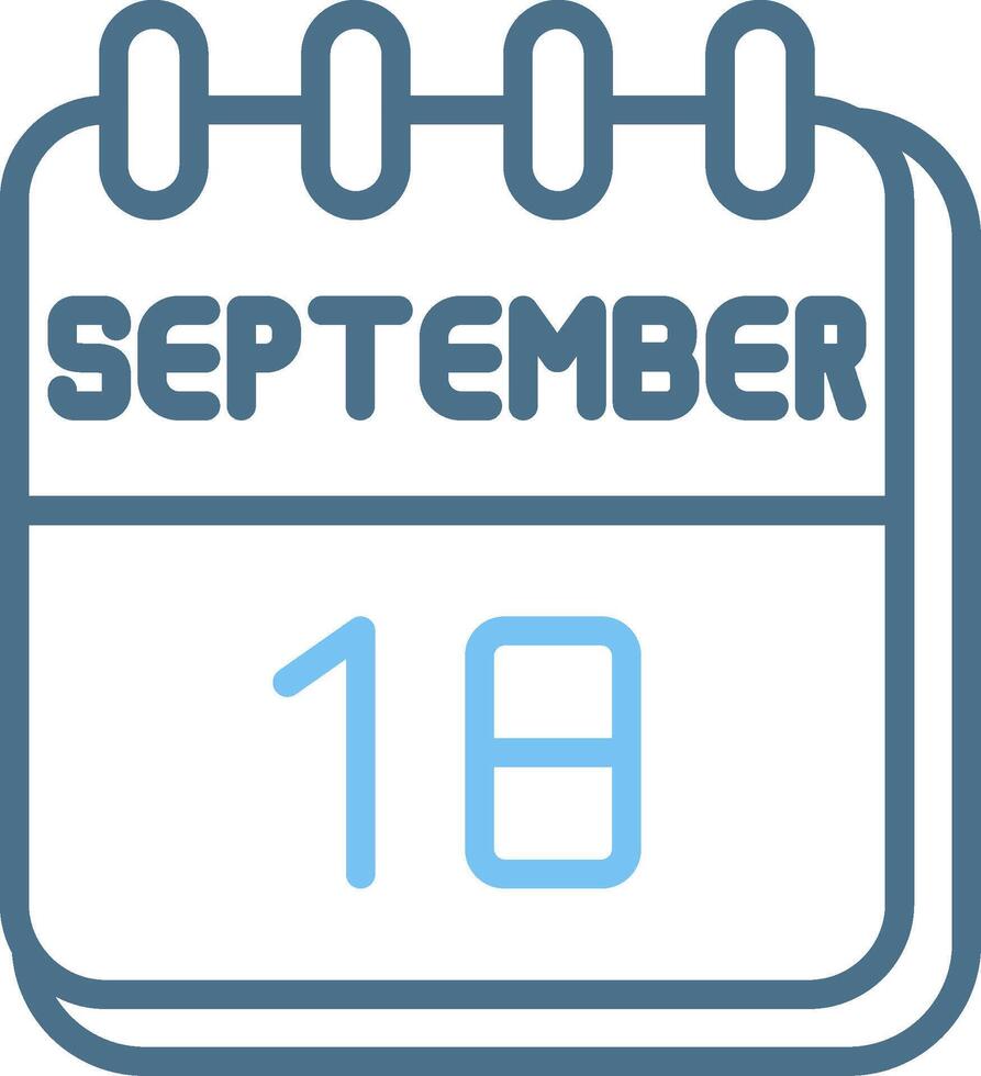 18 September Line Two Colour Icon Design vector