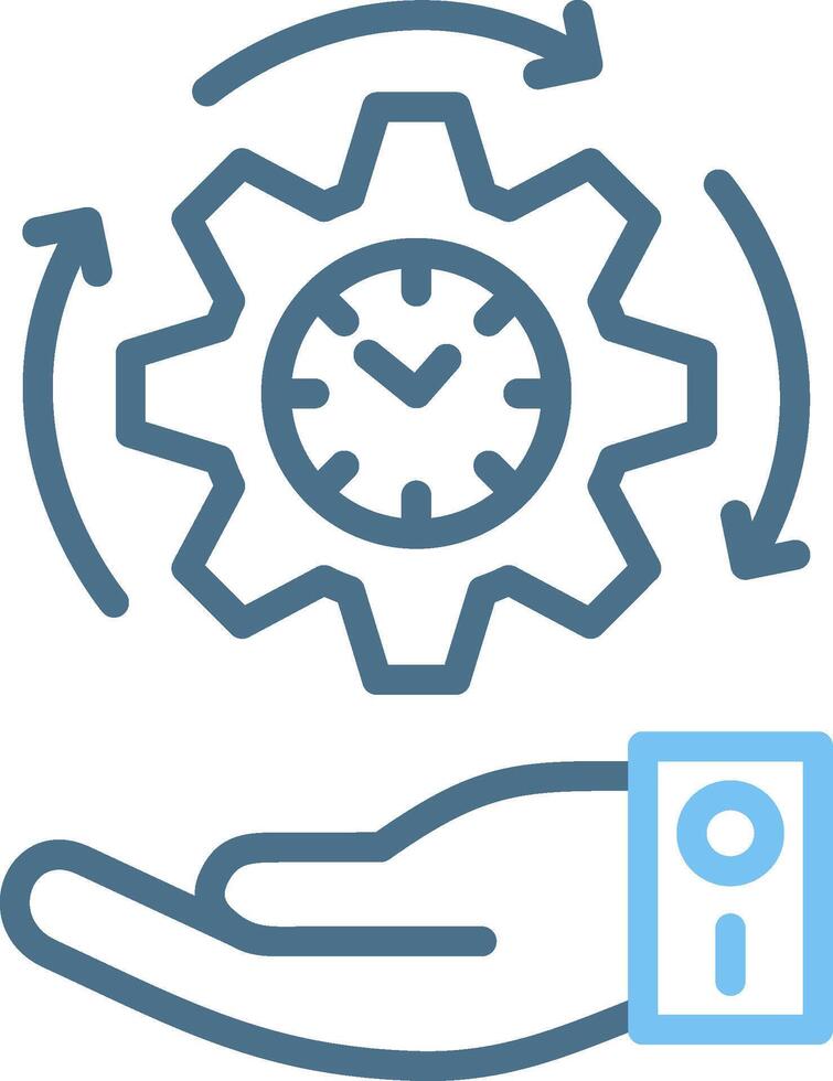 Time Management Line Two Colour Icon Design vector