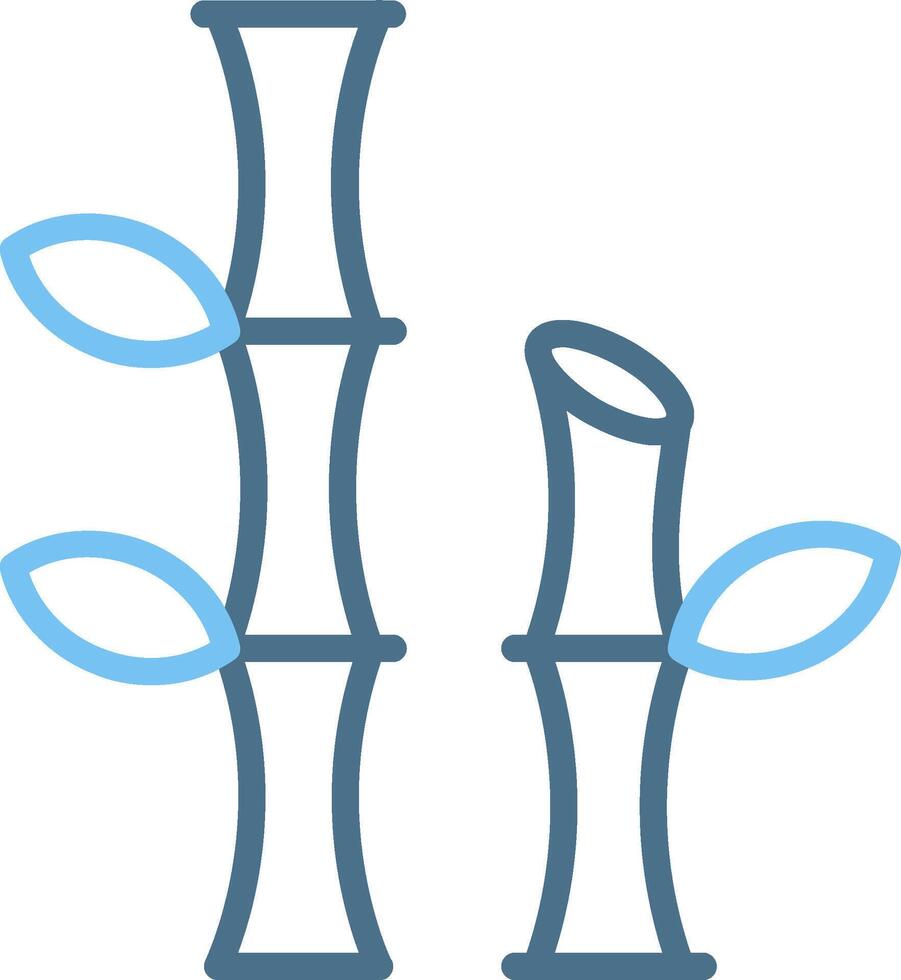 Bamboo Line Two Colour Icon Design vector