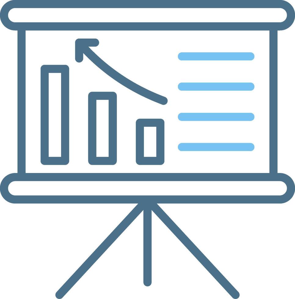 Bar Chart Line Two Colour Icon Design vector