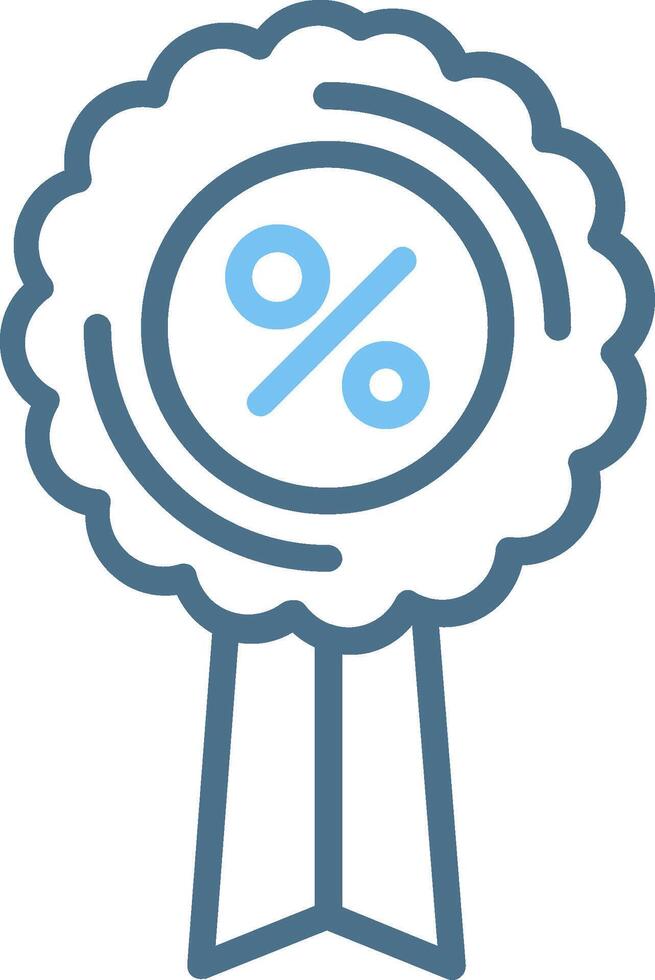 Discount Line Two Colour Icon Design vector