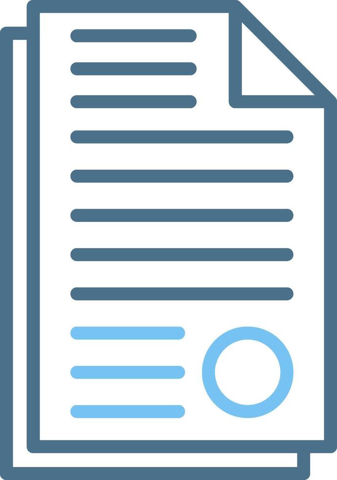Document Line Two Colour Icon Design vector