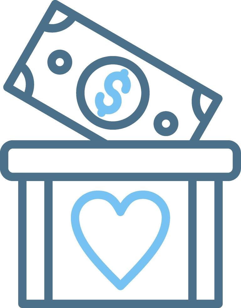 Donation Line Two Colour Icon Design vector