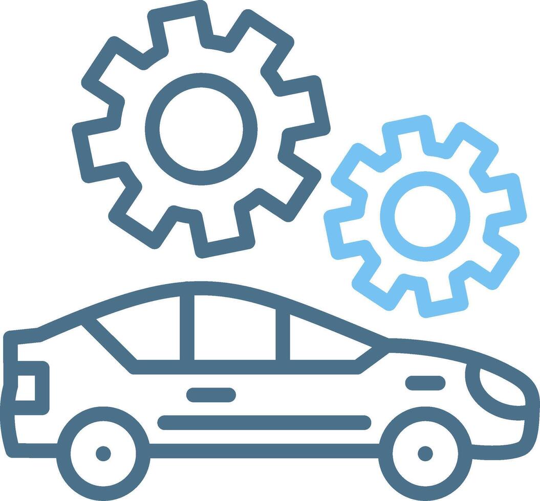 Gears Line Two Colour Icon Design vector