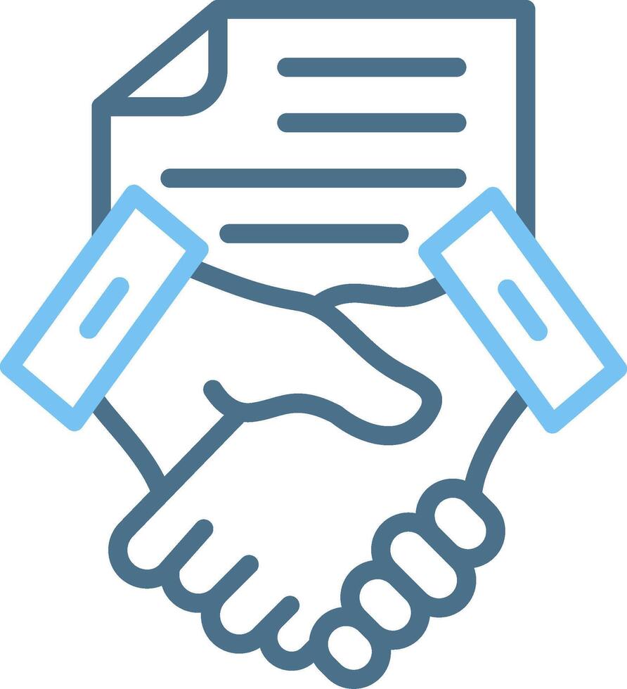 Handshake Line Two Colour Icon Design vector
